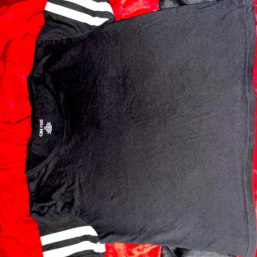 Black Shirt with White Stripes